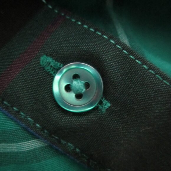 Coldwater Creek Women Plus 2X Teal Blue Green Black Plaid Cotton LS Shirt - Picture 6 of 15